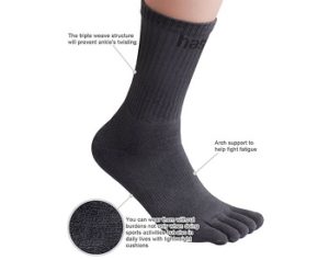 HASLRA Hiking Five Finger Toe Socks